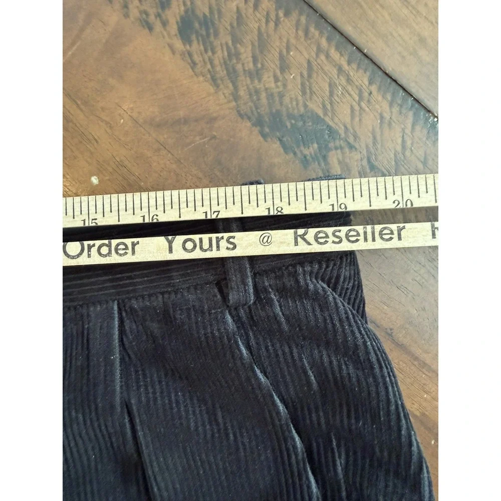 Polo Ralph Lauren Pants Mens 36x34 Black Corduroy Pleated‎ Cuffed Dress Straight